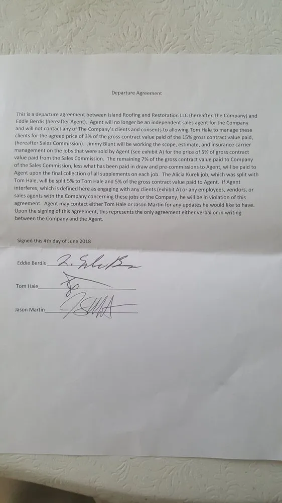 Slide of Island Roofing