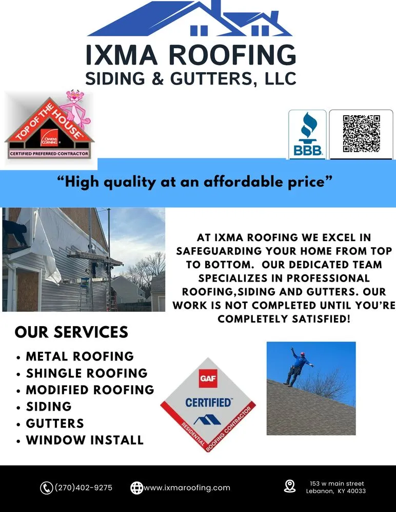 Slide of Ixma Roofing Siding & Gutters