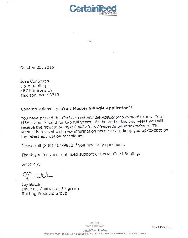 Slide of J & V Roofing