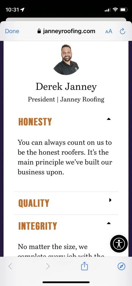 Slide of Janney Roofing