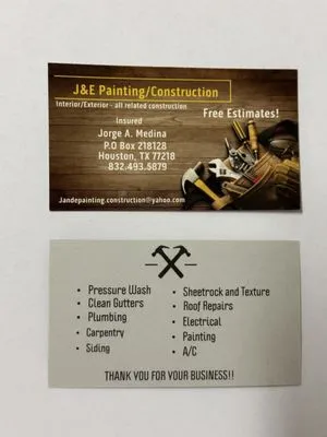 J&E Painting/Construction Logo