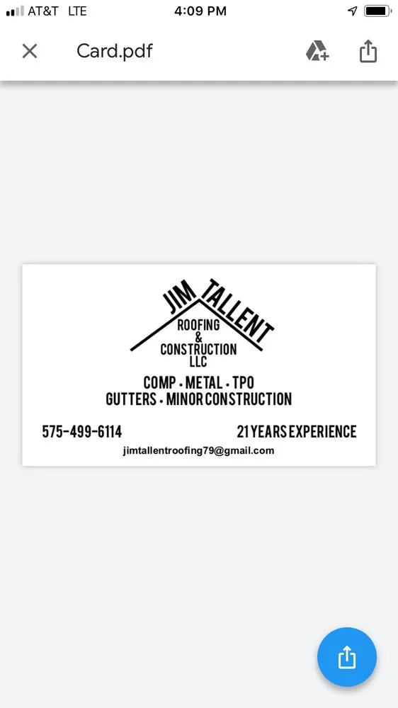 Slide of Jim Tallent Roofing