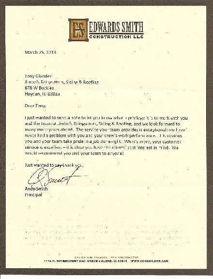 Slide of Jimbo's Seamless Raingutters Siding & Roofing