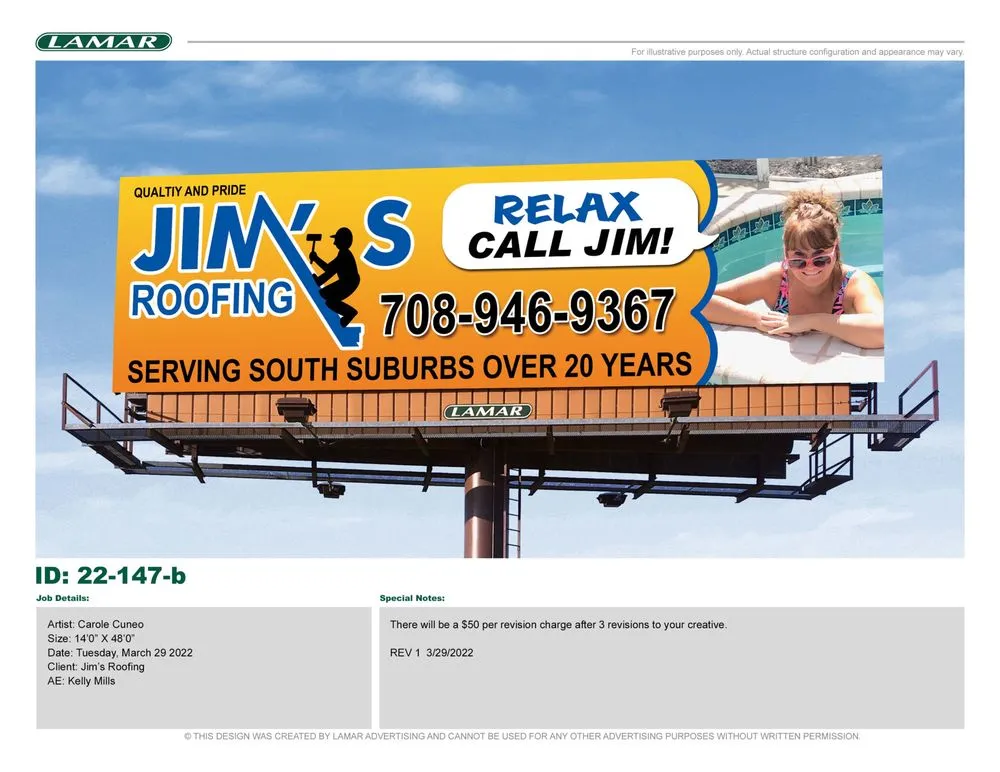Slide of Jim's Roofing