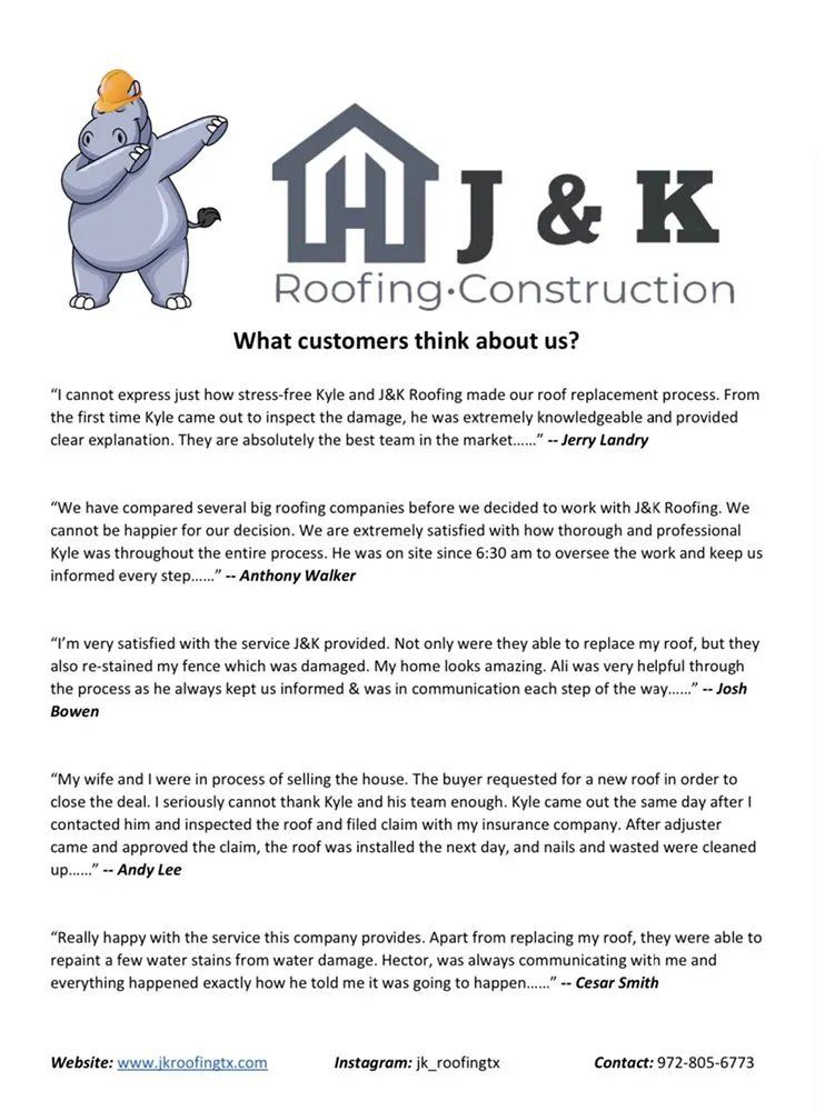 Slide of J&K Roofing and Construction