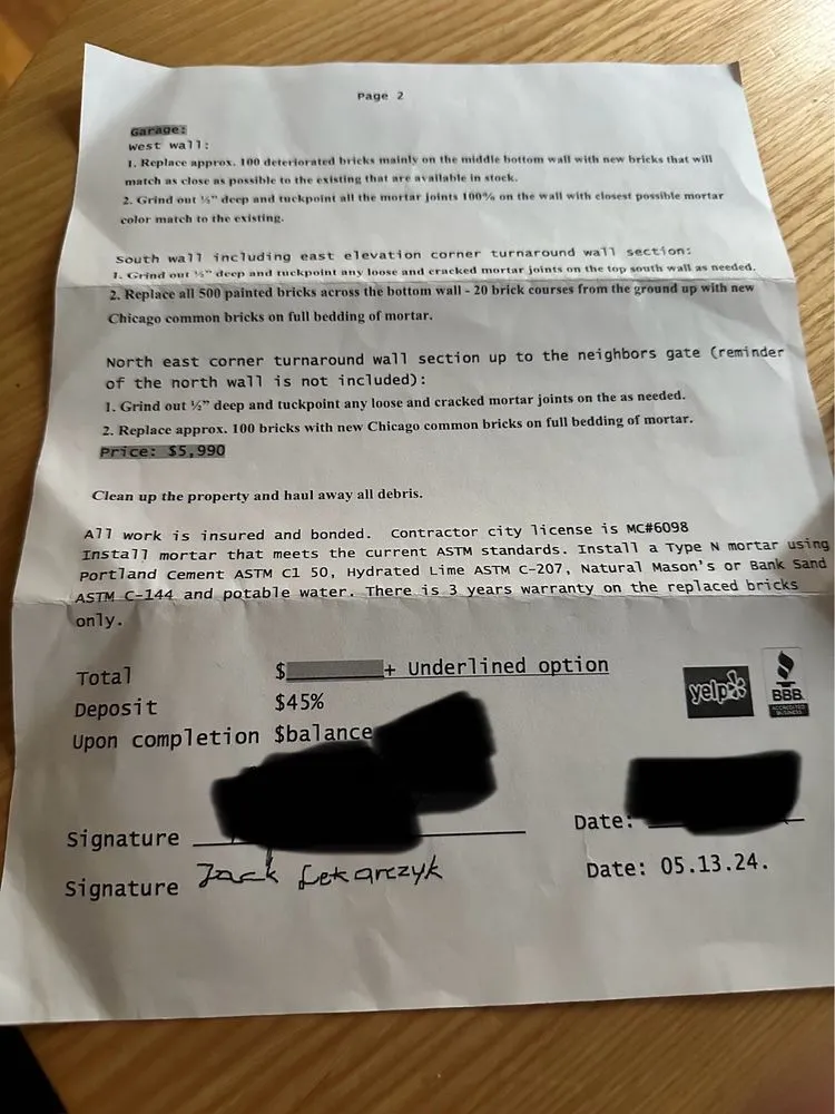 Slide of JL Contractor Services