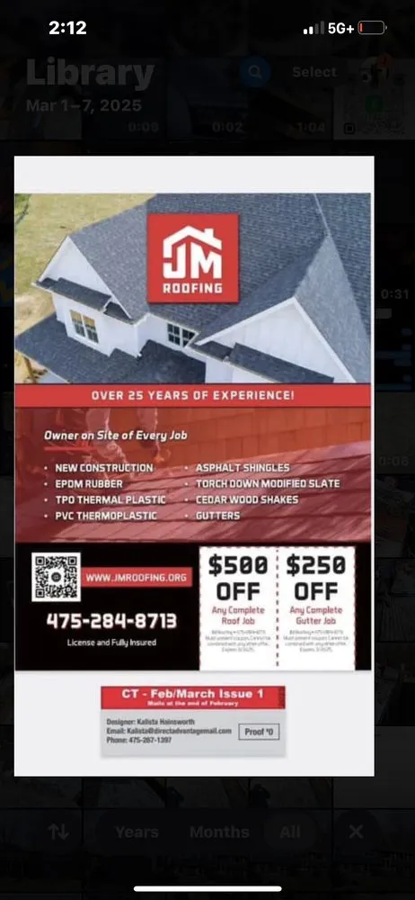 Slide of JM Roofing