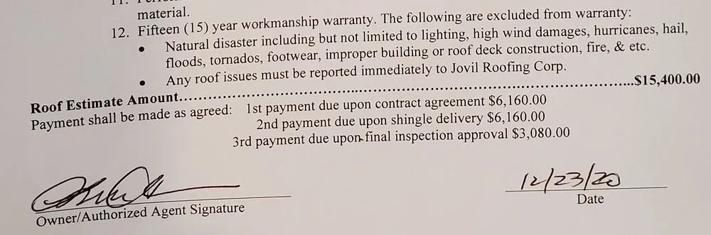 Slide of Jovil Roofing