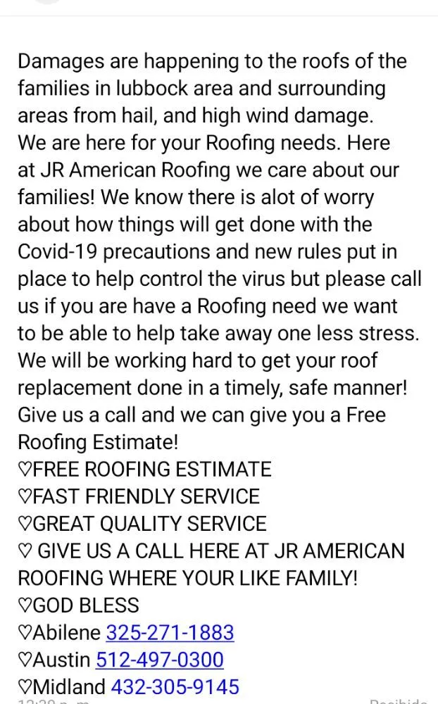 Slide of JR American Roofing