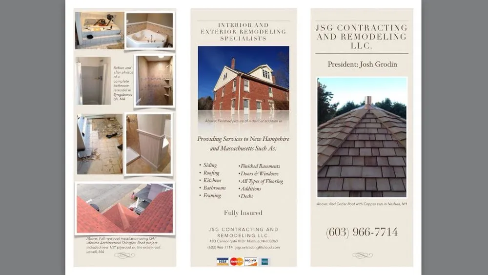 Slide of JSG Contracting and Remodeling