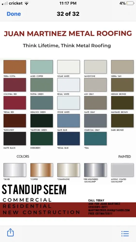 Slide of Juan Martinez Metal Roofing