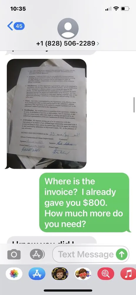 Slide of K. B. Silver Construction