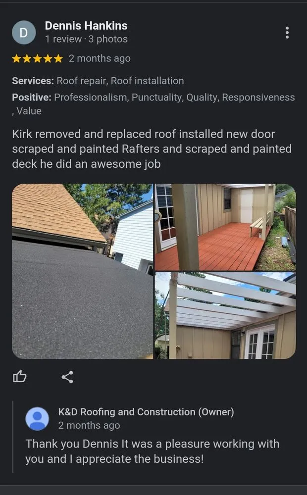 Slide of K&D Roofing and Construction