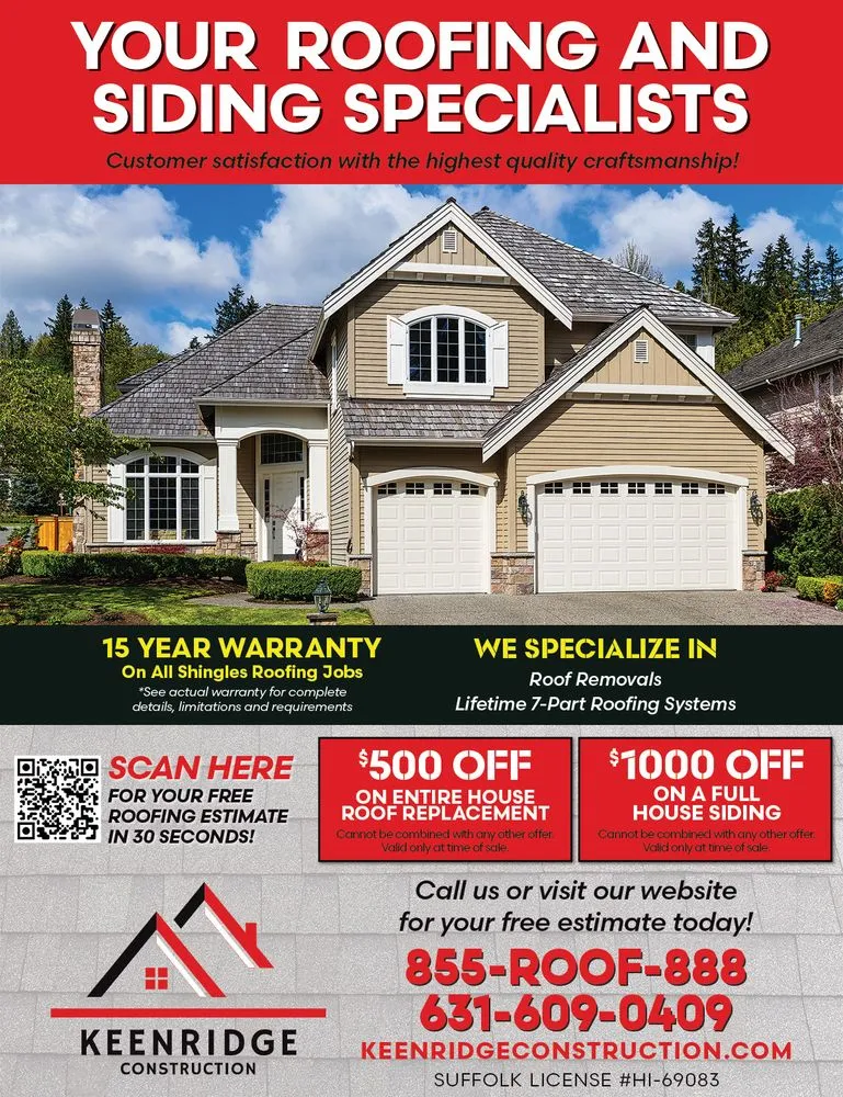 Reliable roof repair in Bayshore, NY by Keenridge Construction