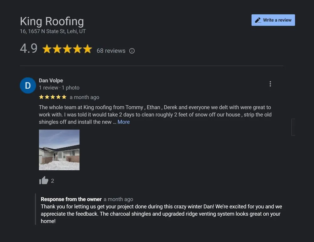 Slide of King Roofing
