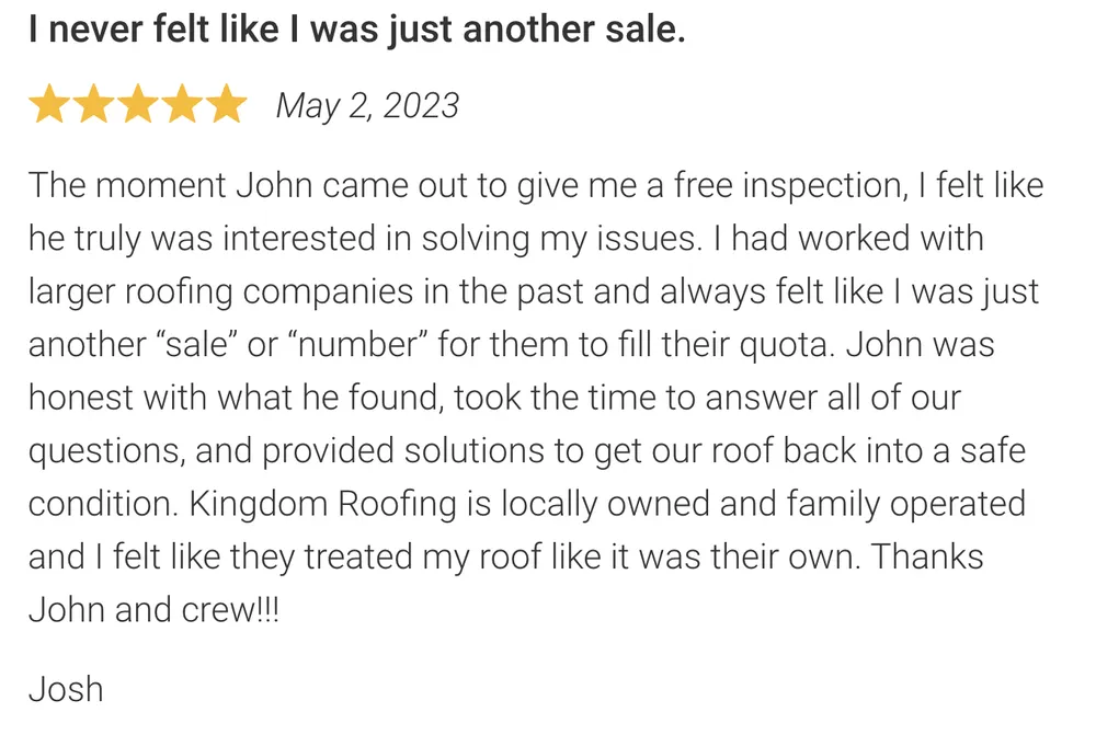 Slide of Kingdom Roofing