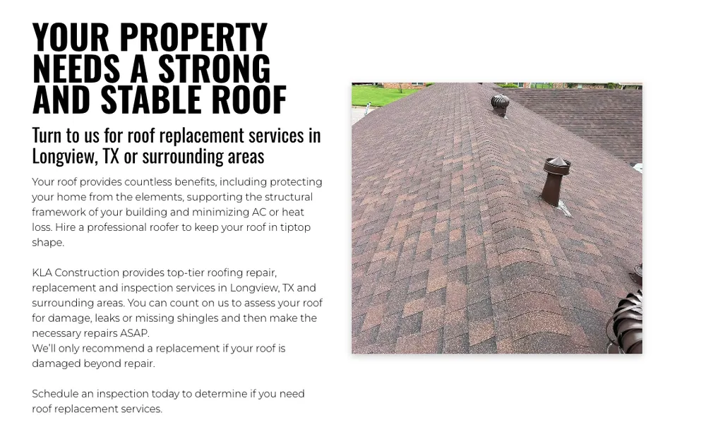 Slide of KLA Roofing & Construction