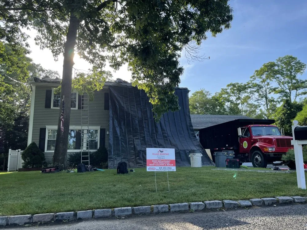 Professional storm damage roof repair in St James, NY - Klaus Roofing Systems by Triple H
