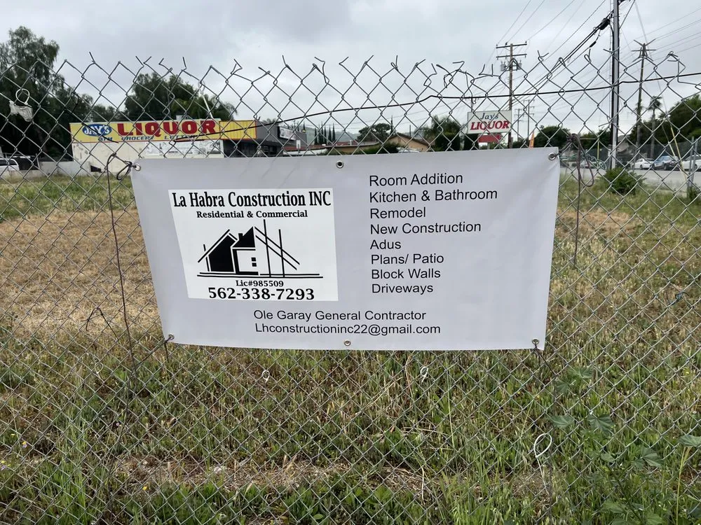 Slide of La Habra Construction