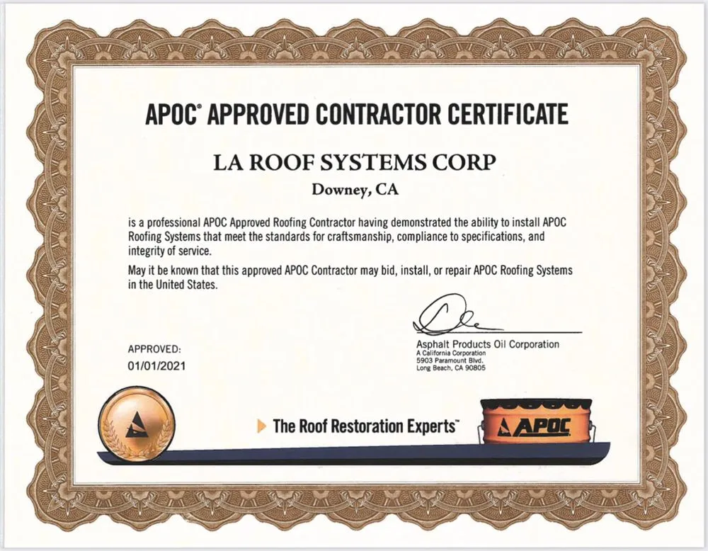 Slide of LA Roof Systems Corporation