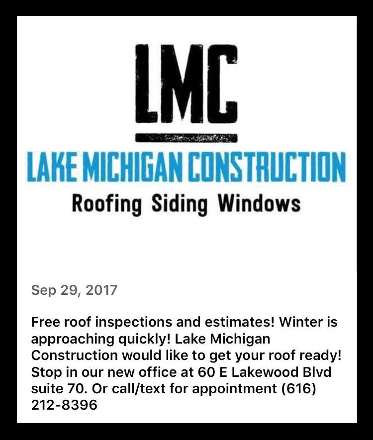 Slide of Lake Michigan Construction & Roofing