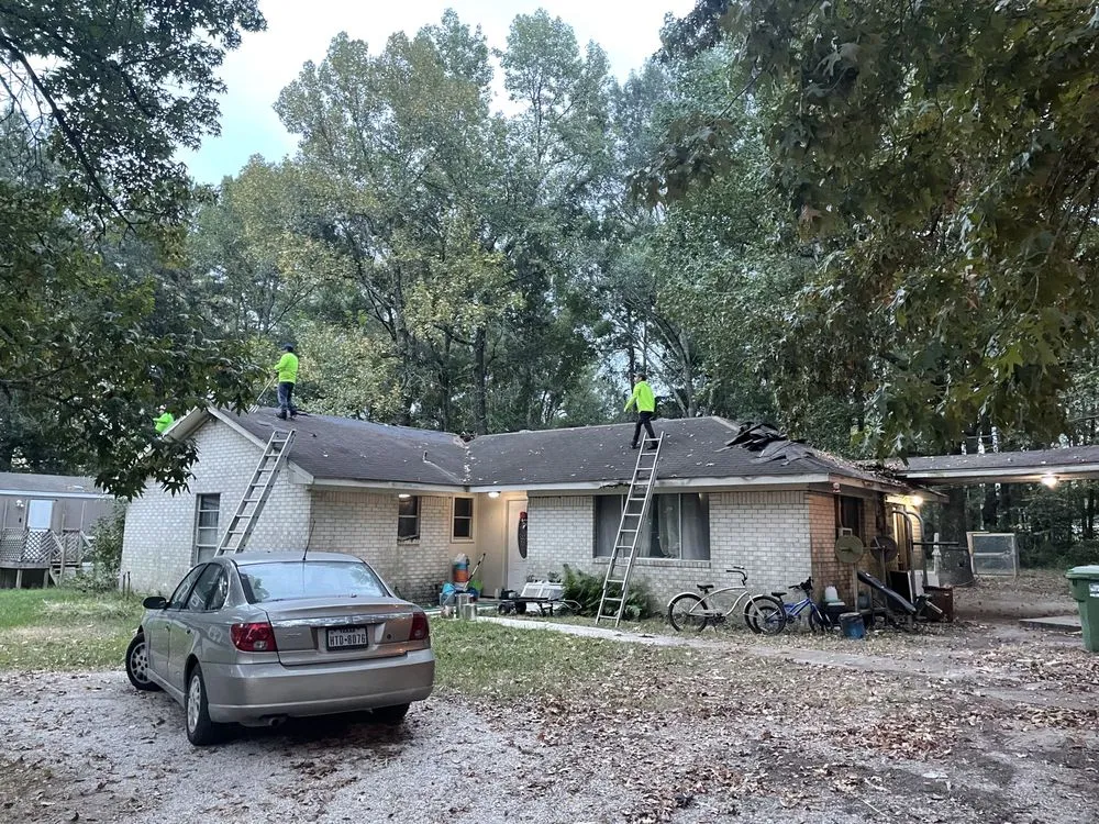 Expert shingle roofing service after storm damage in Cut and Shoot, TX by Lawhorn Roofing