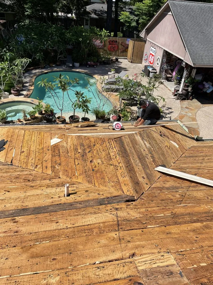 Emergency storm damage roof repair in Cut and Shoot, TX by Lawhorn Roofing
