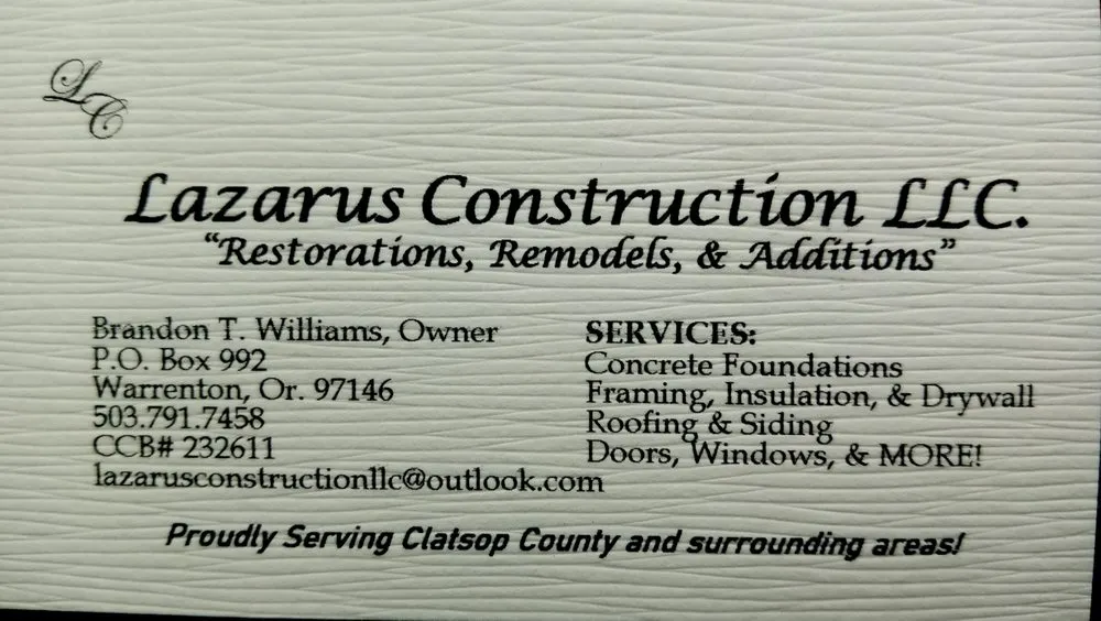 Slide of Lazarus Construction