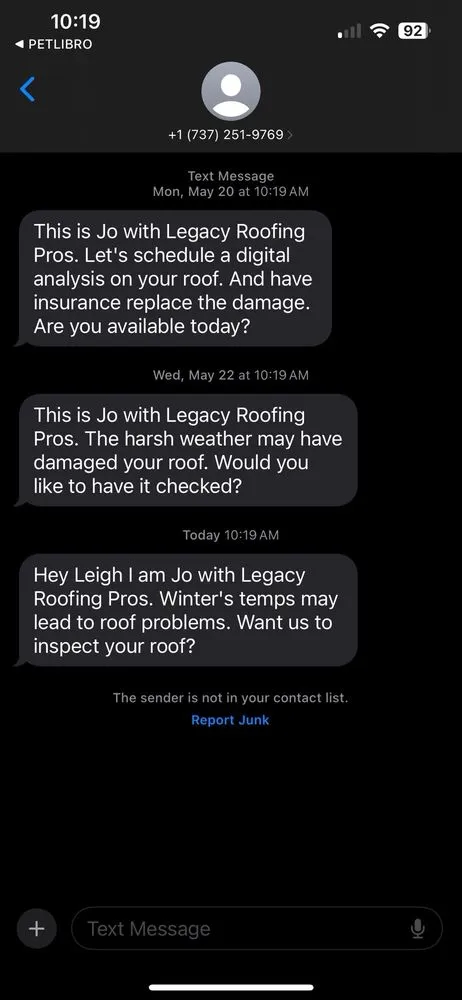 Slide of Legacy Roofing Pros