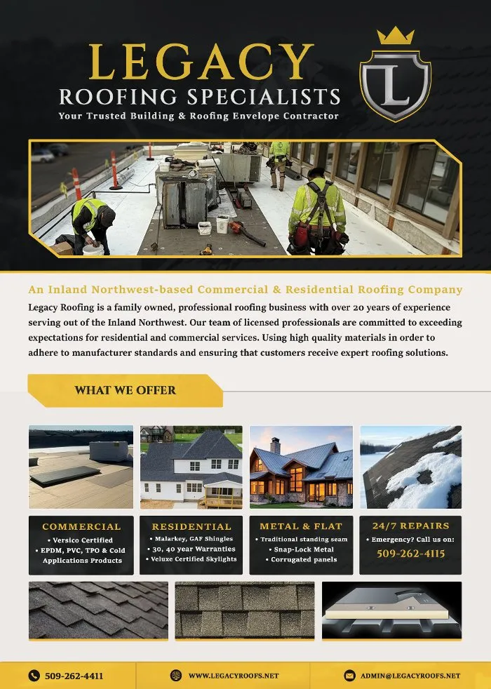 Slide of Legacy Roofing