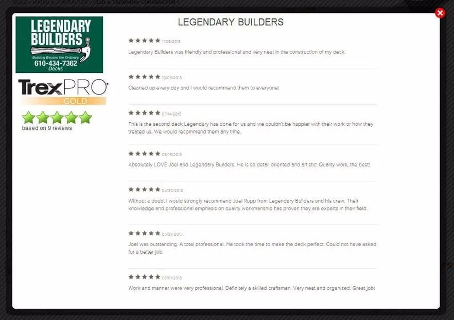 Slide of Legendary Builders