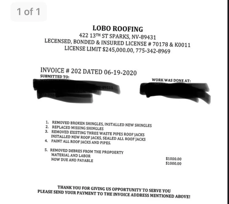 Slide of Lobo Roofing