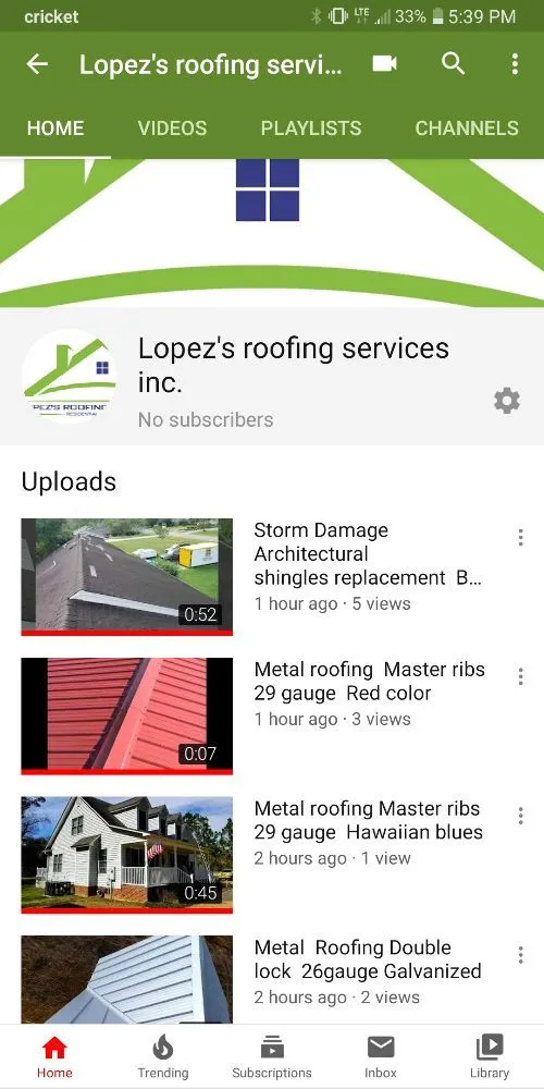 Slide of Lopez's Roofing Services