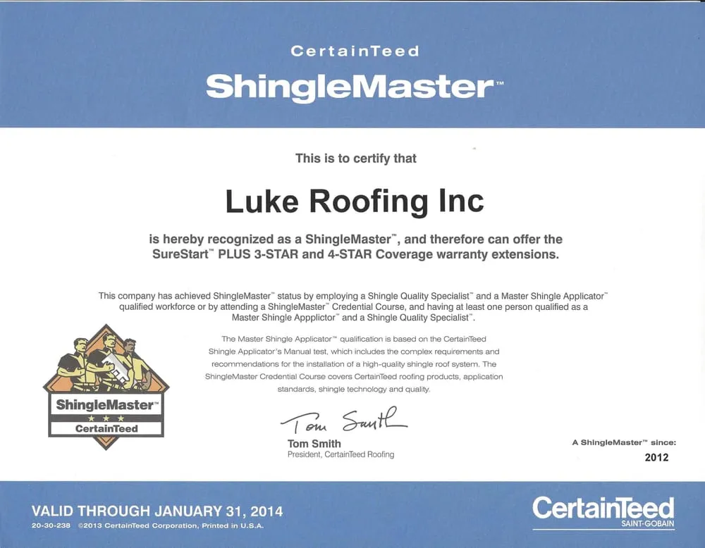 Slide of Luke Roofing