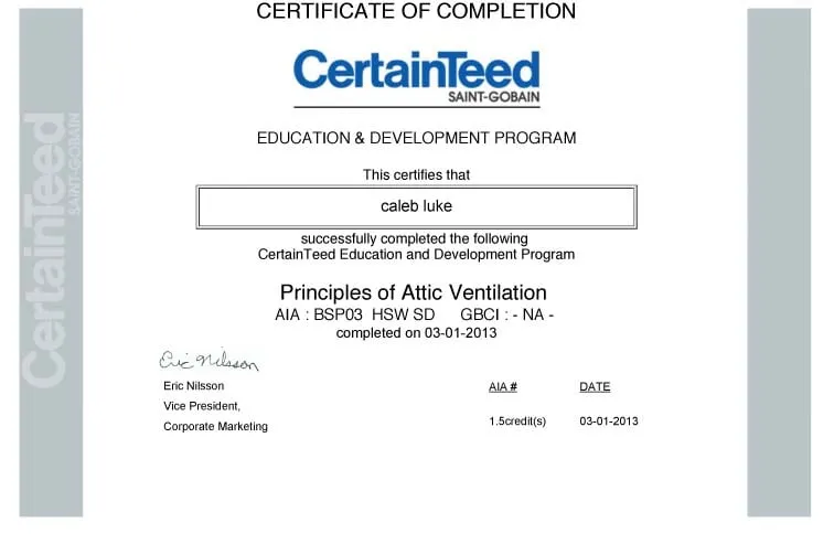 Slide of Luke Roofing