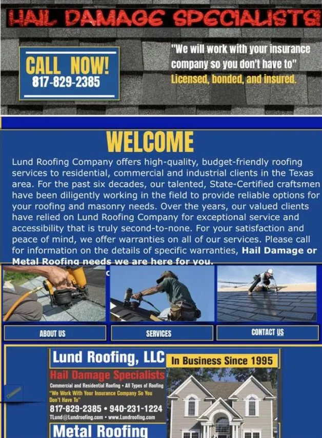 Slide of Lund Roofing