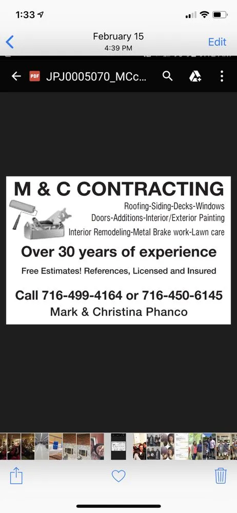 Slide of M & C Contracting