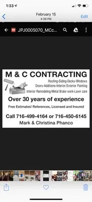 M & C Contracting Logo