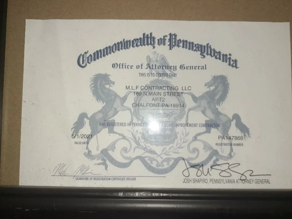 Slide of M L F Contracting