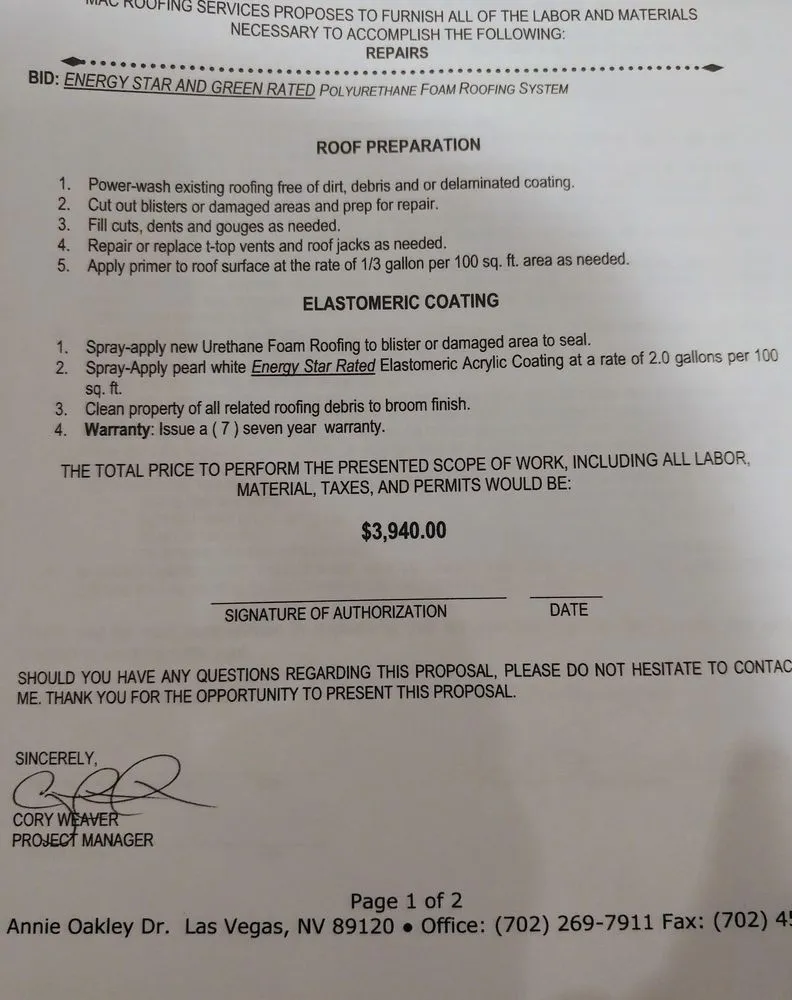 Slide of Mac Roofing Services