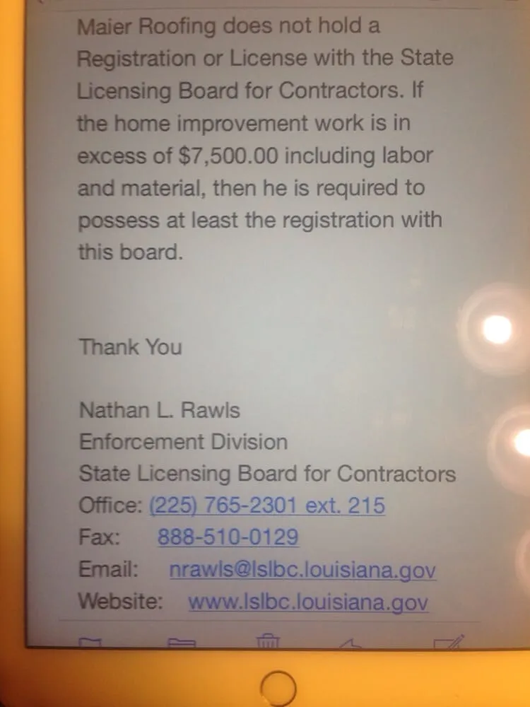 Slide of Maier Roofing