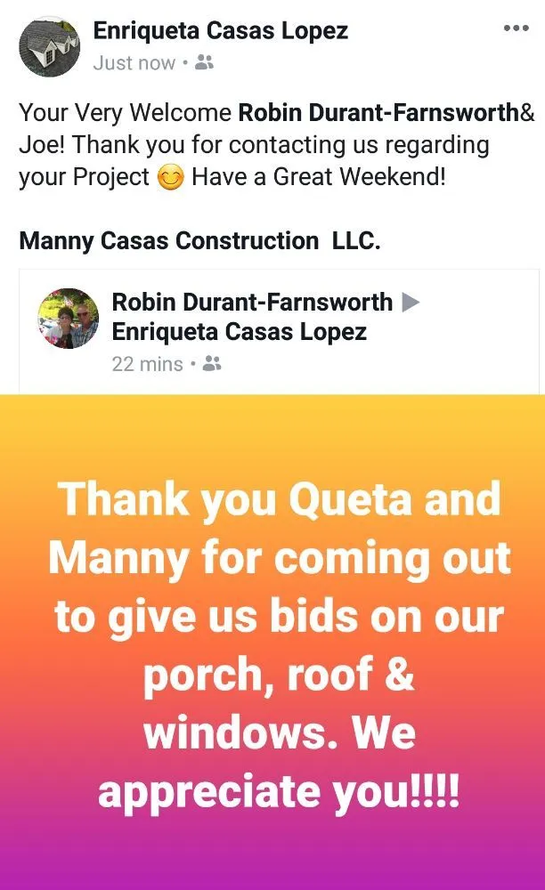 Slide of Manny Casas Construction LLC.