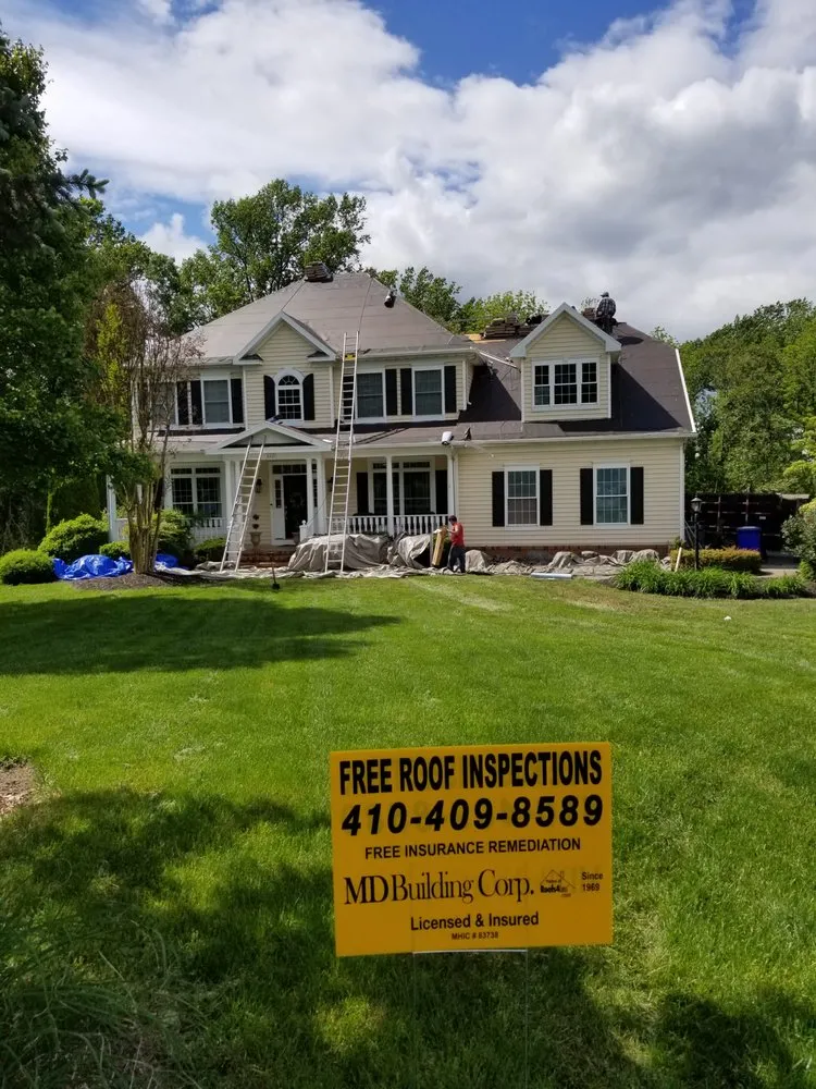 Expert roof repair with free inspection in Lutherville-Timonium, MD by Maryland Building Corp