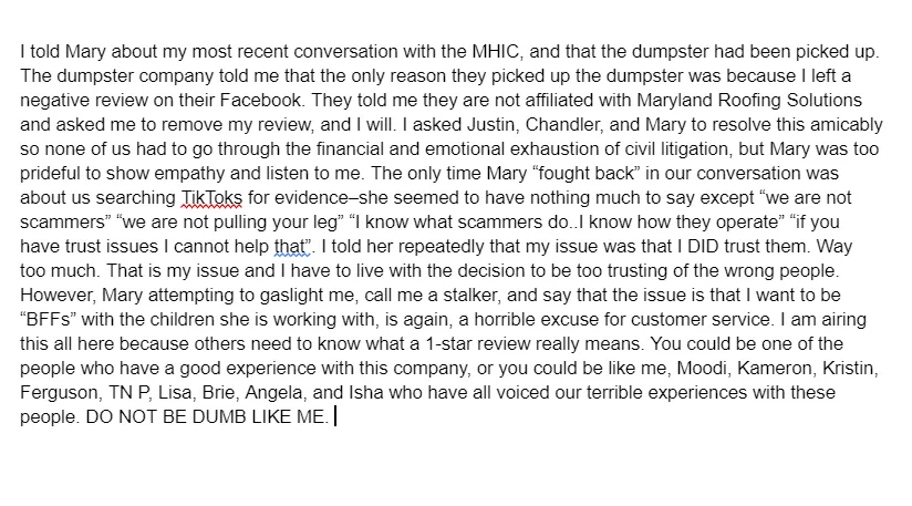 Slide of Maryland Roofing Solutions