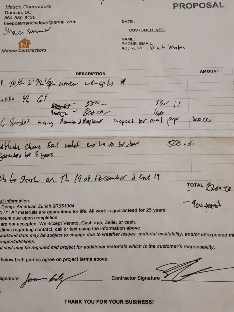 Slide of Mason Contracting