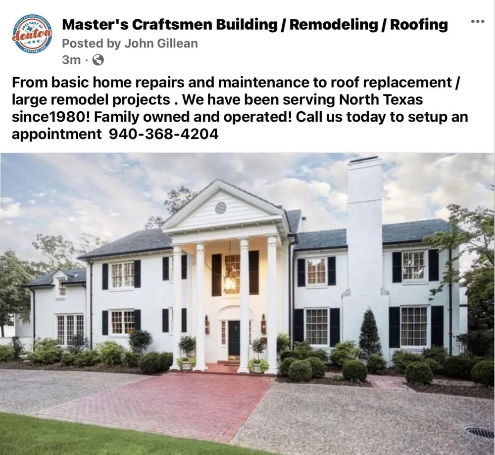 Slide of Master's Craftsmen Building Remodeling Roofing