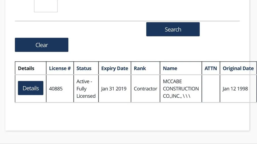 Slide of McCabe Construction