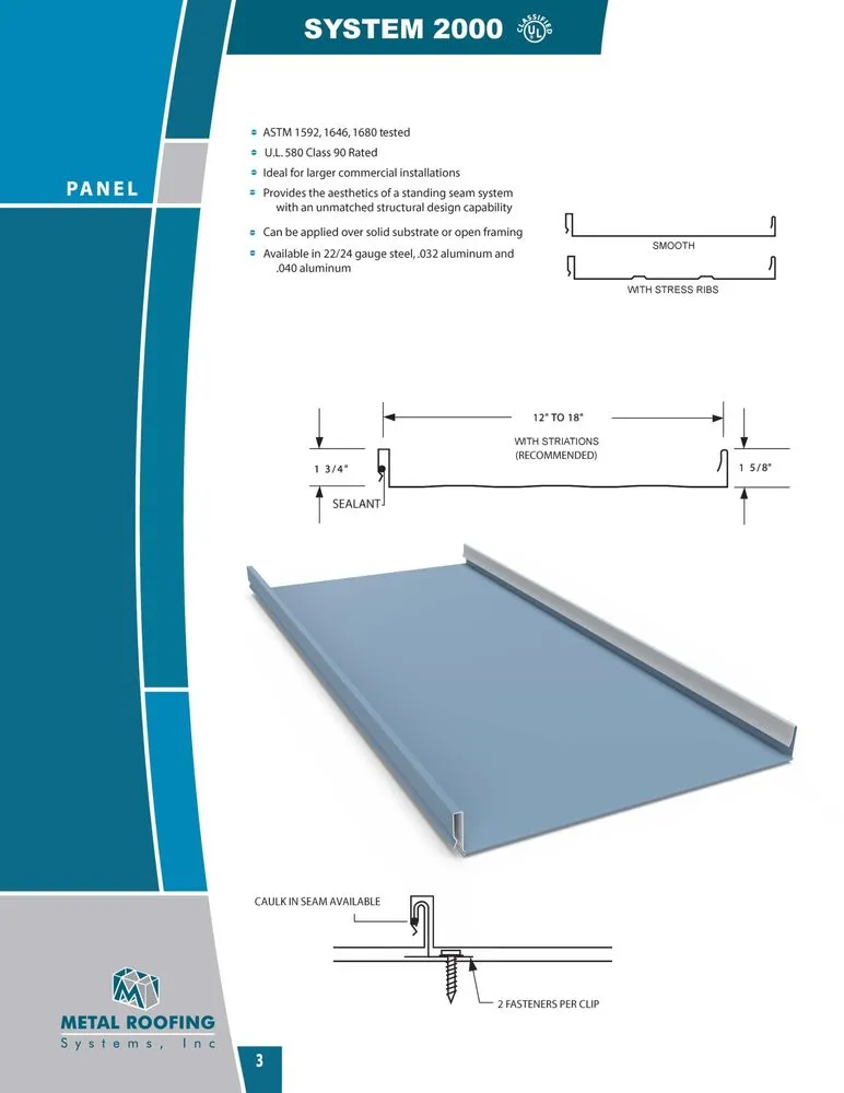 Slide of Metal Roofing Systems