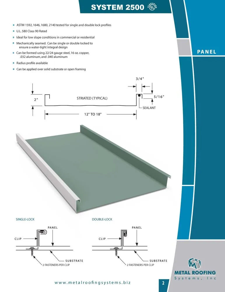 Slide of Metal Roofing Systems