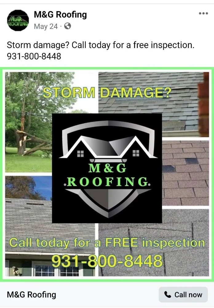 Slide of M&G Roofing